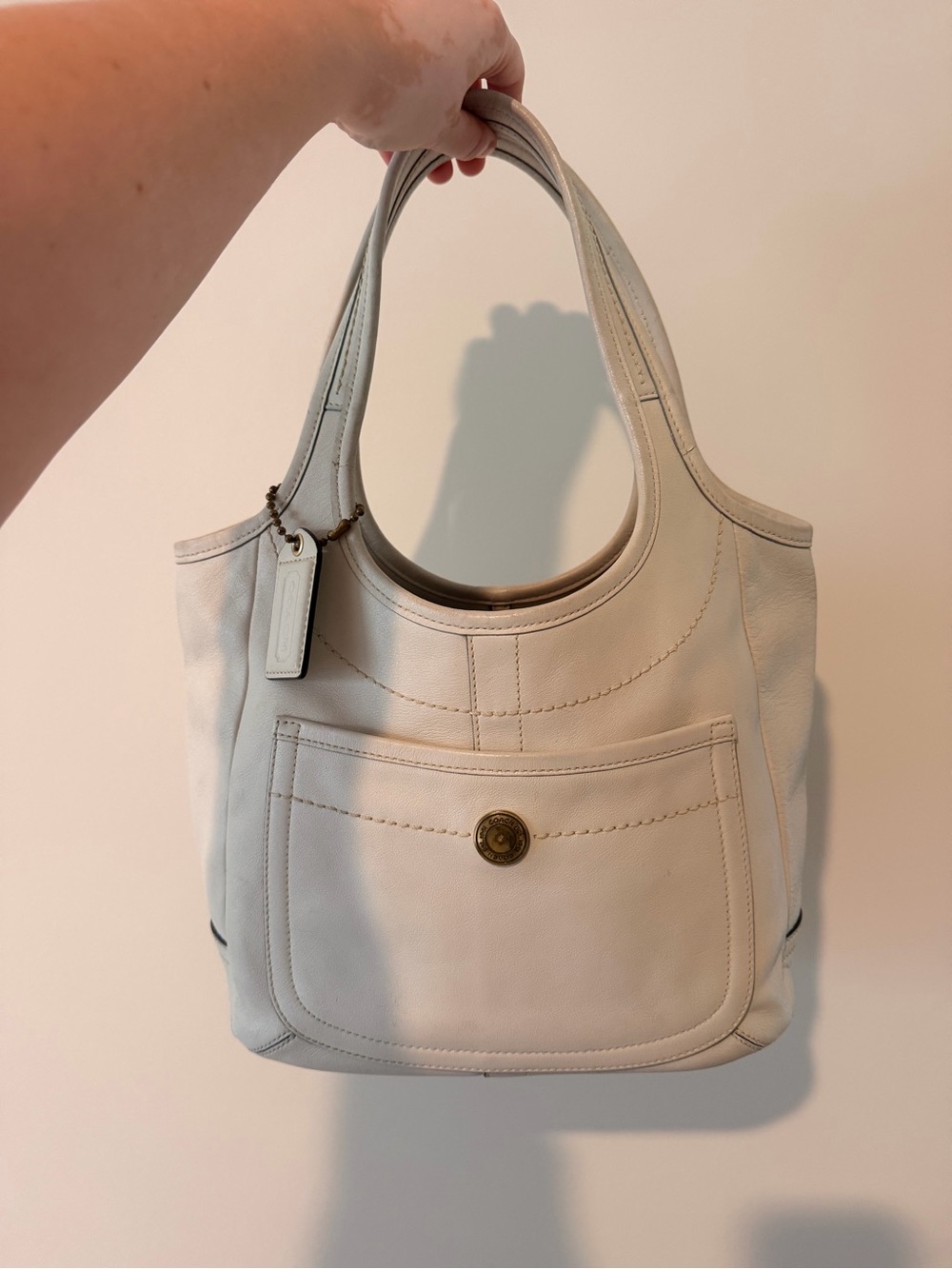 Authentic Coach Legacy Ergo Tote in Ivory/Cream Leather
